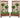 Set of 2 48in Wood Planter Box & Diamond Lattice Trellis, Mobile Outdoor Raised Garden Bed for Climbing Plants w/Drainage Holes